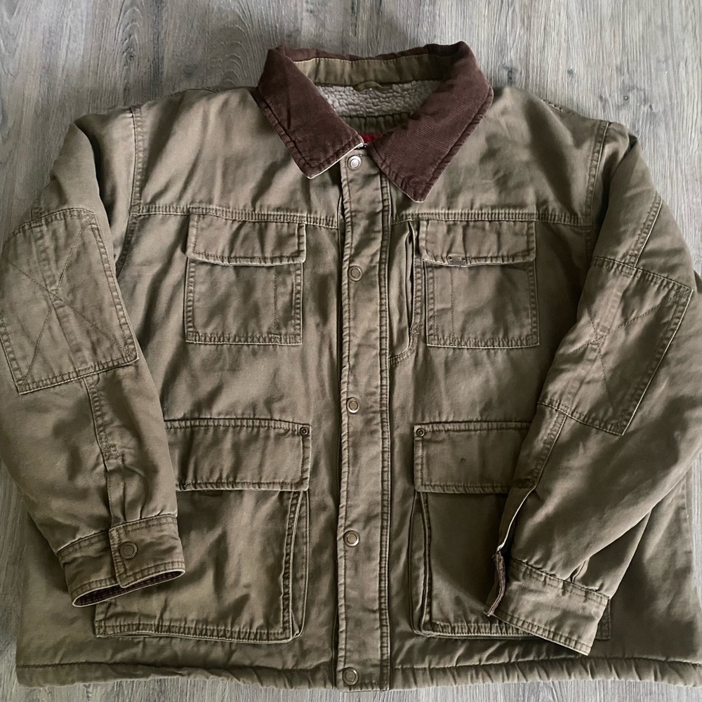 Mens wrangler fleece lined corduroy collared jacket
